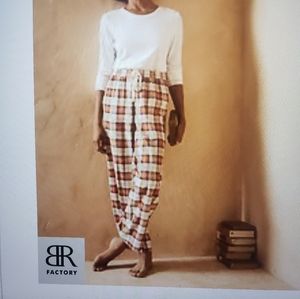 Red&white plaid Banana Republic pajama pants